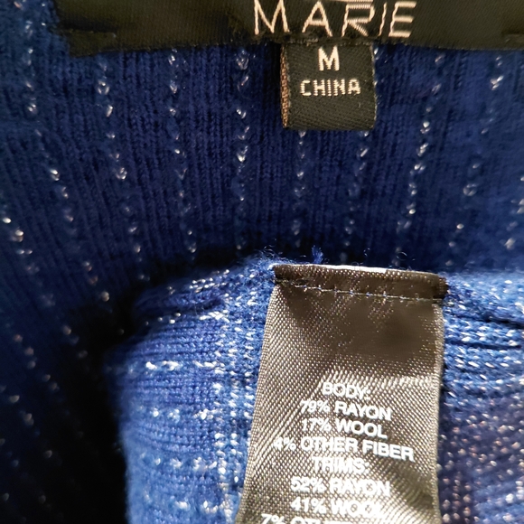 Alex Marie Deep Blue Women's Cardigan Sweater - Picture 4 of 5